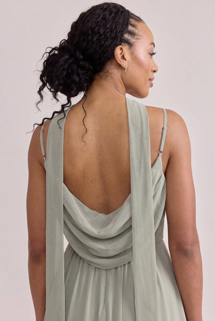 Chiffon Skinny Scarf | Made To Order | Silver Sage