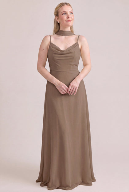 Chiffon Skinny Scarf | Made To Order | Truffle