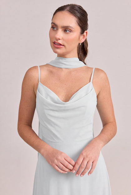 Chiffon Skinny Scarf | Made To Order | White Pearl