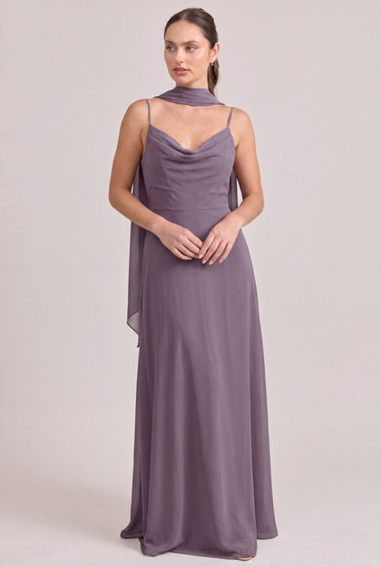 Chiffon Skinny Scarf | Made To Order | Wisteria