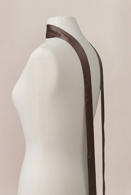 Satin Skinny Scarf | Made To Order | Espresso