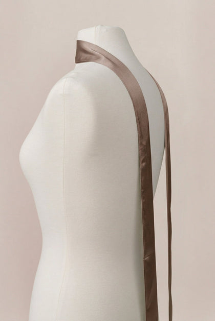 Satin Skinny Scarf | Made To Order | Truffle