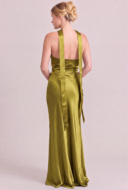 Satin Skinny Scarf | Made To Order | Chartreuse