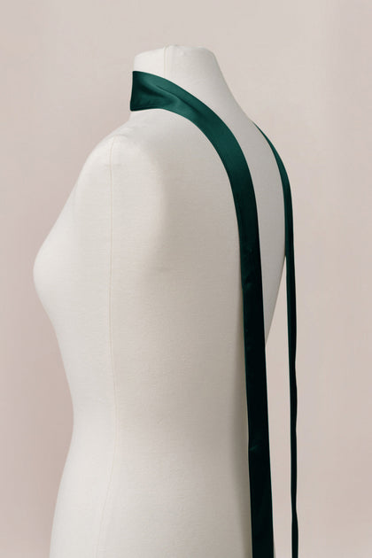 Satin Skinny Scarf | Made To Order | Emerald