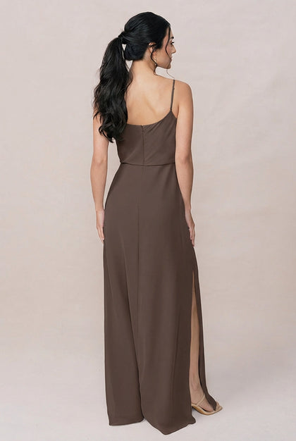 Skye Chiffon Dress | Made To Order | Espresso