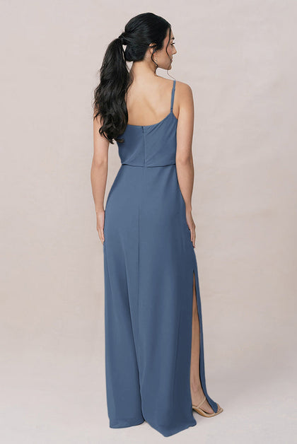 Skye Chiffon Dress | Made To Order | Dusty Blue