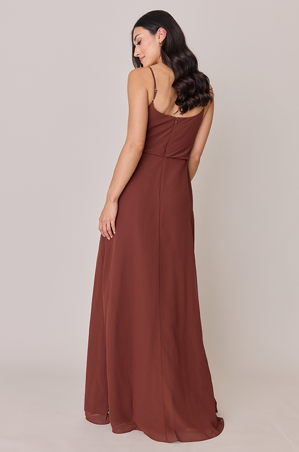 Outrageous fashion fortune high neck maxi dress with thigh split