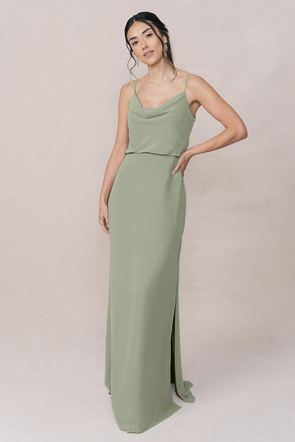 Skye Chiffon Dress | Made To Order | Moss
