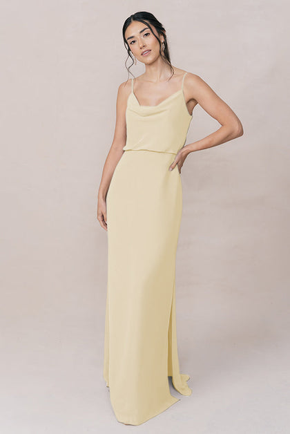 Skye Chiffon Dress | Made To Order | Pale Yellow