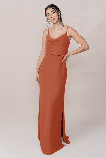 Skye Chiffon Dress | Made To Order | Rust