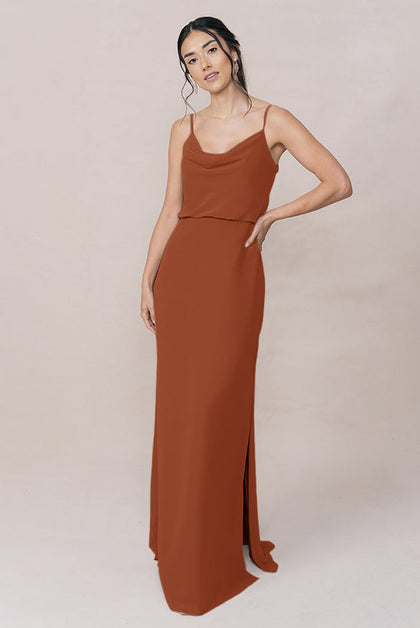 Skye Chiffon Dress | Made To Order | Rust