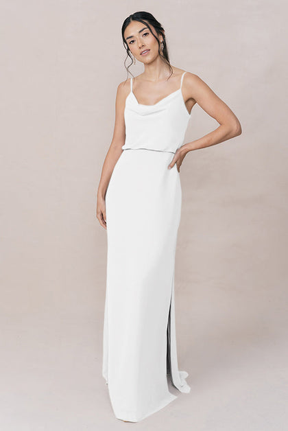 Skye Chiffon Dress | Made To Order | White Pearl
