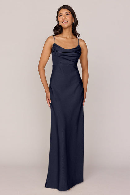 Skye Crepe Dress | Made To Order | Navy Blue