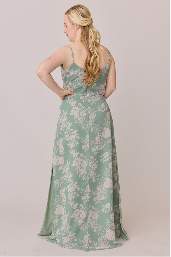 bridesmaid dresses for beach wedding Dusty Blue Floral V-Neck Sleeveless Maternity Maxi Dress main image 1