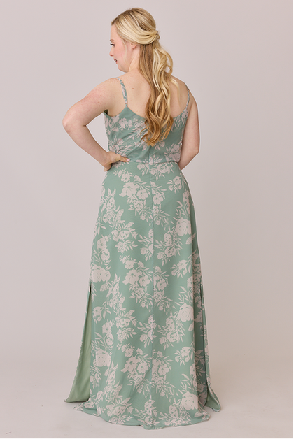Skye Chiffon Floral Print Dress | Made To Order | Sage and Champagne Bouquet