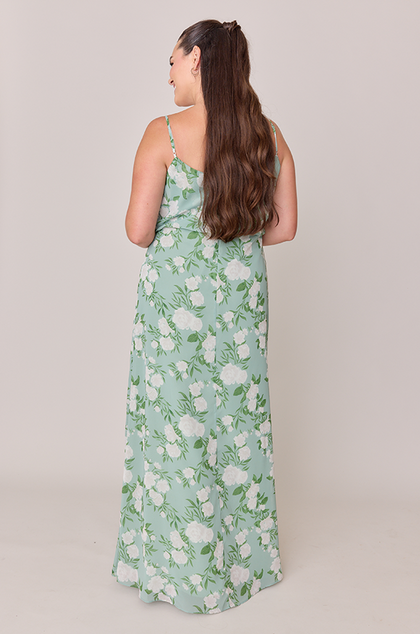 Skye Chiffon Floral Print Dress | Made To Order | Sage Multi Bouquet