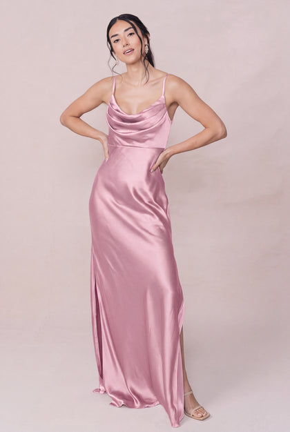 Skye Satin Dress | Perfect Pink