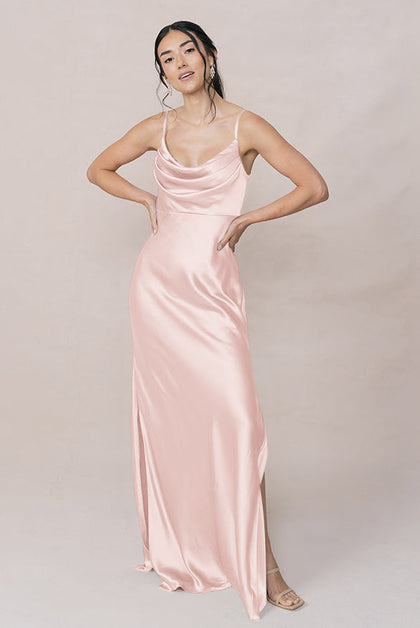 Skye Satin Dress | Made To Order | Blush