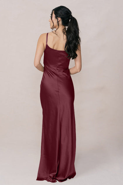 Skye Satin Dress | Made To Order | Cabernet