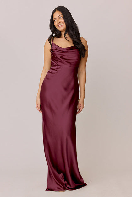 Skye Satin Dress | Made To Order | Cabernet