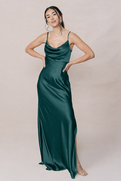 Skye Satin Dress | Made To Order | Classic Emerald
