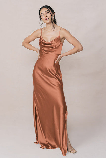 Skye Satin Dress | Made To Order | Copper
