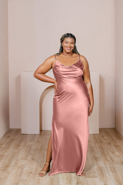 Skye Satin Dress | Desert Rose