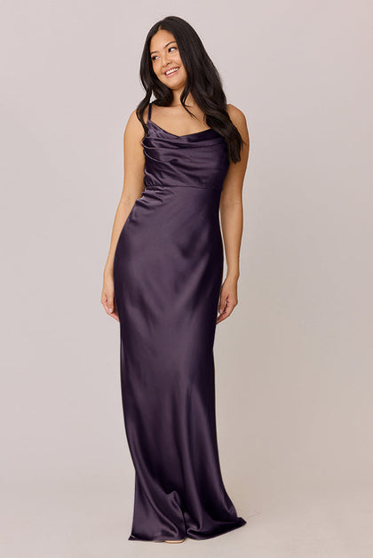 Skye Satin Dress | Made To Order | Eggplant