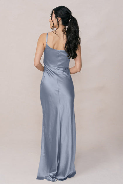Skye Satin Dress | Made To Order | French Blue