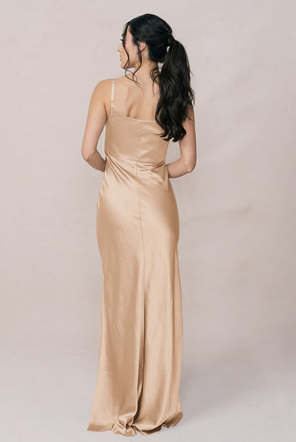 Skye Satin Dress | Made To Order | Honey Beige