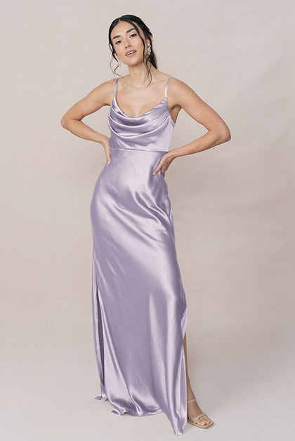 Skye Satin Dress | Made To Order | Light Lavender