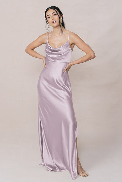 Skye Satin Dress | Made To Order | Lilac