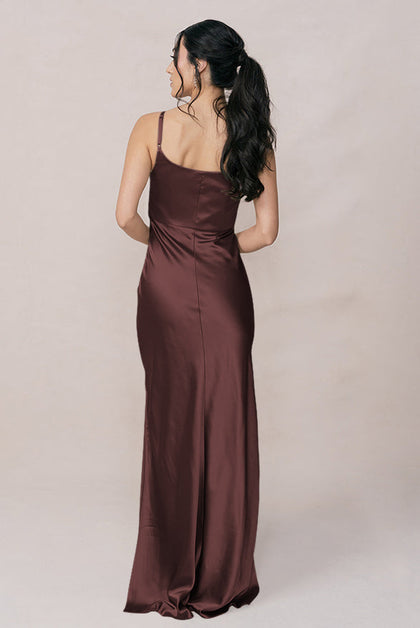 Skye Satin Dress | Made To Order | Mahogany