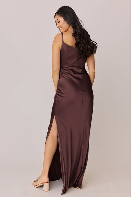 Skye Satin Dress | Made To Order | Mahogany