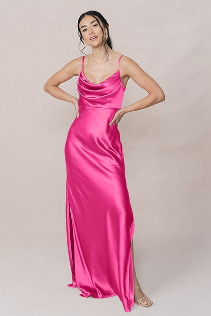 Skye Satin Dress | Made To Order | Malibu Pink