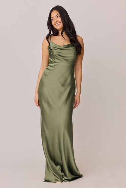 Skye Satin Dress | Made To Order | Moss