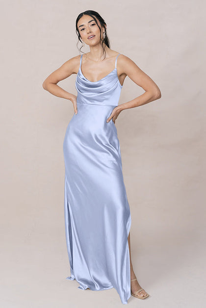 Skye Satin Dress | Made To Order | Periwinkle