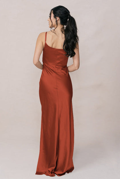Skye Satin Dress | Made To Order | Rust
