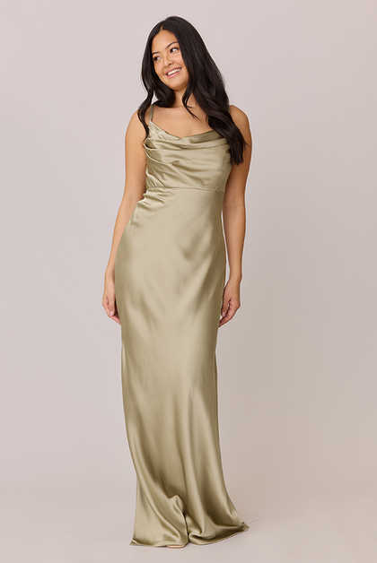 Skye Satin Dress | Made To Order | Silver Sage