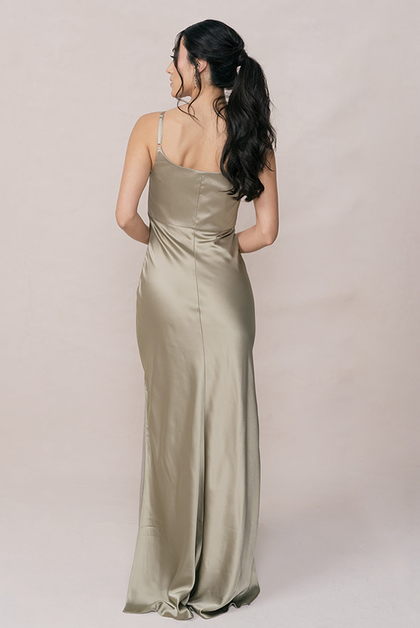 Skye Satin Dress | Made To Order | Silver Sage