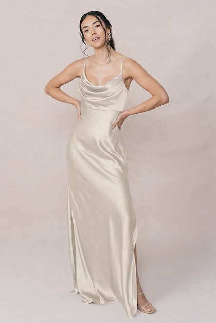 Skye Satin Dress | Made To Order | Soft Champagne