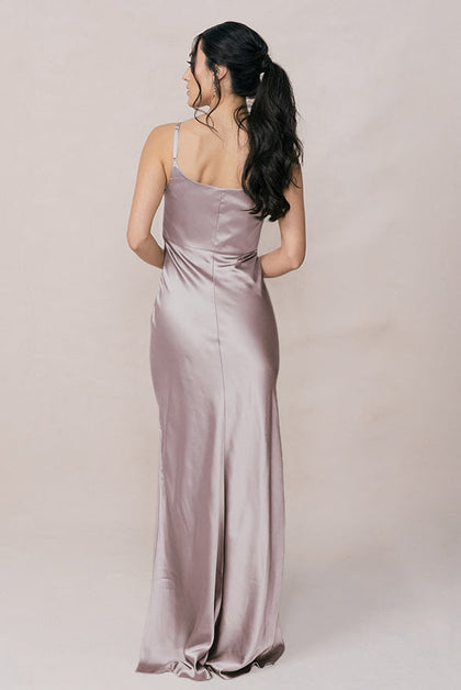 Skye Satin Dress | Made To Order | Taupe