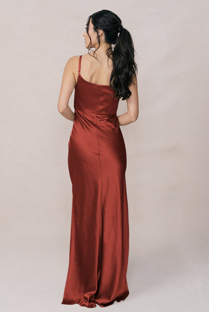 Skye Satin Dress | Made To Order | Rust