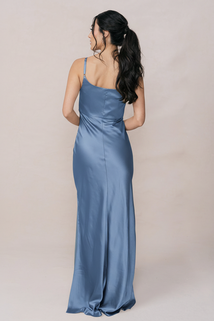 Skye Satin Dress | Made To Order | True Blue