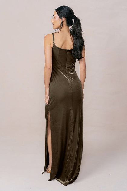 Skye Velvet Dress | Made To Order | Olive