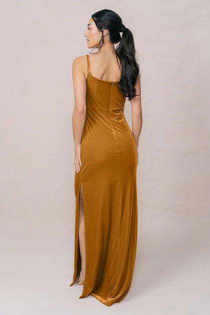Skye Velvet Dress | Made To Order | Mustard