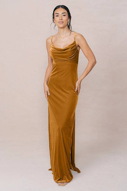 Skye Velvet Dress | Made To Order | Mustard