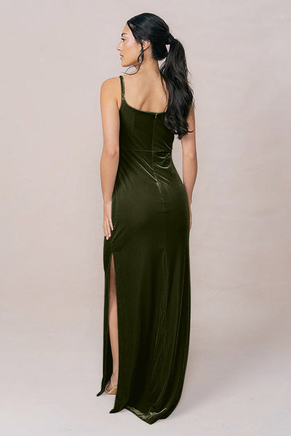 Skye Velvet Dress | Made To Order | Olive