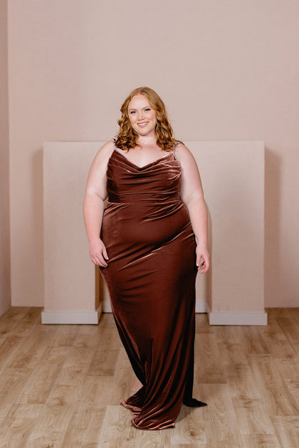 Skye Velvet Dress | Terracotta