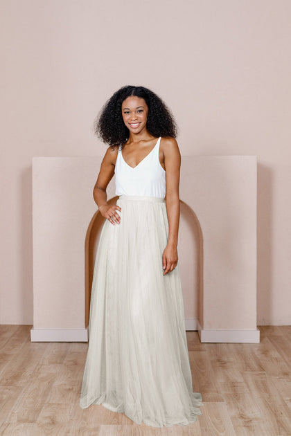 Skylar Tulle Skirt | Made To Order - White Pearl